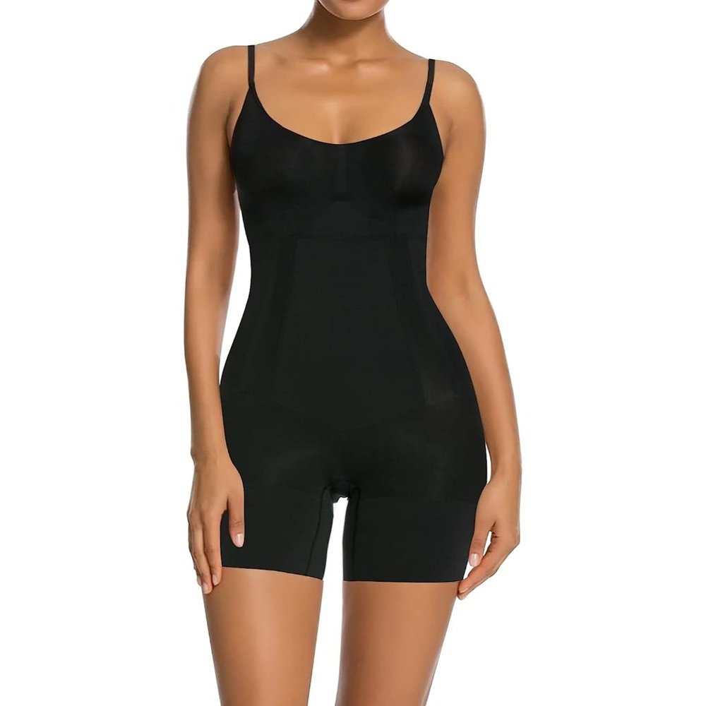 SHAPERX Bodysuit Tummy Control Shapewear Mid-Thigh Seamless Full Body Shaper